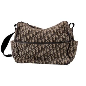 Christian Dior Diorissimo Oblique Jacquard Canvas Diaper Shoulder Bag Brown OS